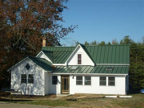 green metal roof white house|residential white metal roof.